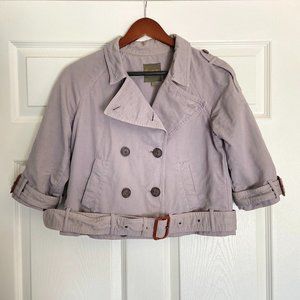 Madewell Wearmaster cropped double-breasted short trench coat, Womens size S, VG